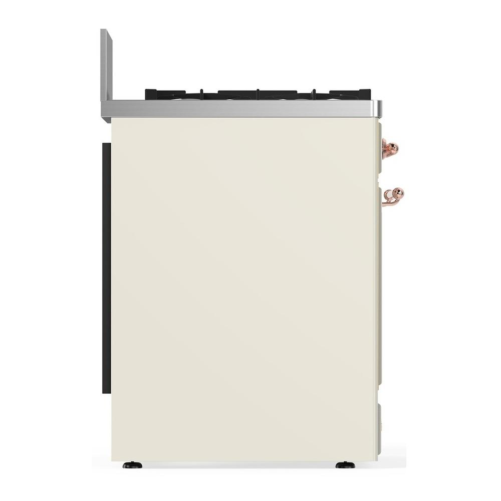 Ilve UM30NR3AWP Ilve Um30Nr3Awp Majestic Iii 30 Inch Dual Fuel Range With 5 Black Brass Burners, Dual Function Burner Up To 25,000 Btu (Natural Gas, Triple Glass Door, Antique White, Copper)