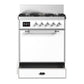 Ilve UM30QNR3WHC Ilve Um30Qnr3Whc Majestic Iii 30 Inch Dual Fuel Range With 5 Black Brass Burners, Dual Function Burner Up To 25,000 Btu (Natural Gas, Solid Door, White, Chrome)
