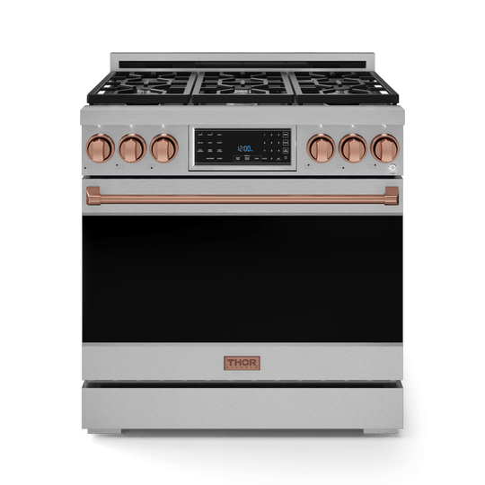 Thor Kitchen RSG36RSG 36 Inch Professional Gas Range With Tilt Panel Touch Control In Stainless Steel/Rose Gold Gordon Ramsay Series - Rsg36-Rsg