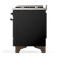 Ilve UM60FSQNR3BKBLP Ilve Um60Fsqnr3Bkblp Majestic Iii 60 Inch Dual Fuel Range With 7 Burners, Griddle And French Top, Dual Function Burner With Up To 25,000 Btu (Liquid Propane, Solid Door, Glossy Black, Burnished)