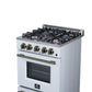 Forno FFSGS627224WHT Forno Breno 24 Inch Freestanding Gas Range In White With Antique Brass, Compact Design