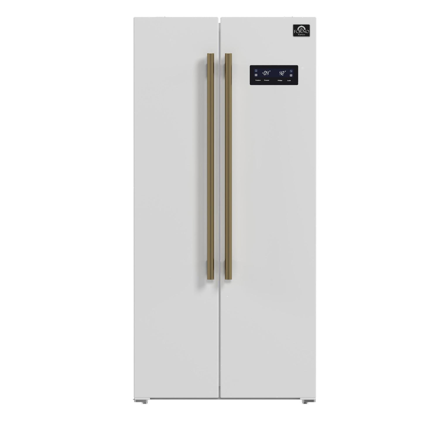 Forno FFRBI180533WHT Forno Salerno Espresso 33-Inch White Side-By-Side Refrigerator, 15.6 Cu. Ft., Energy-Efficient, No Frost, Modern Design