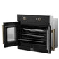 Forno FBOEL133330BLK Forno Asti 30-Inch French Door Electric Wall Oven In Black & Antique Brass, 3.68 Cu. Ft. True Convection, 3,600W, Air Fry, Sous Vide, Self-Clean