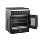 Forno FFSGS644430BLK Forno Galiano 30-Inch French Door Gas Range Black And Antique Brass Design, 5 Sealed Burners 68,000 Btu, 4.32 Cu.Ft. Convection Oven