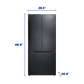 Element Appliance ERFD19CGCB Element 18.4 Cu. Ft. French Door Refrigerator - Black