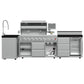 Forno FODKT2520BLK Forno Bulnes 40-Inch Bbq, 95,000 Btu, 5 Burners, Sear & Rotisserie Infrared With Side Burner, Stainless Steel Outdoor Kitchen With 1.8 Cu.Ft. Beverage Center & Black Granite Countertops