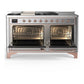 Ilve UM60FSNR3SSPLP Ilve Um60Fsnr3Ssplp Majestic Iii 60 Inch Dual Fuel Range With 7 Burners, Griddle And French Top, Dual Function Burner With Up To 25,000 Btu (Liquid Propane, Triple Glass Door, Stainless Steel, Copper)