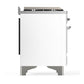 Ilve UM48FSQNR3WHCLP Ilve Um48Fsqnr3Whclp Majestic Iii 48 Inch Dual Fuel Range With 5 Black Brass Burners, Griddle And French Top, Dual Function Burner Up To 25,000 Btu (Liquid Propane, Solid Door, White, Chrome)