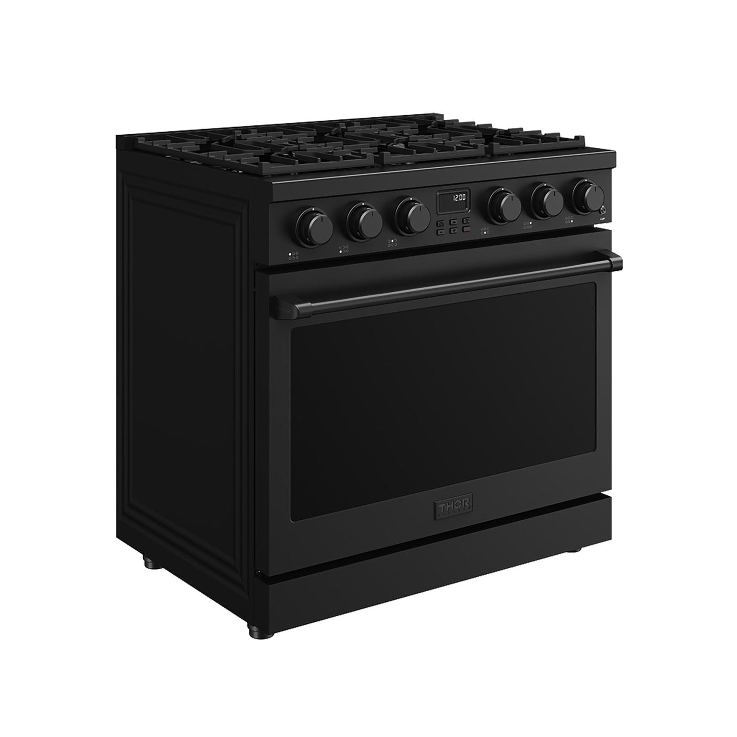 Thor Kitchen ARG36B 36 Inch Gas Range In Matte Black - Contemporary Professional
