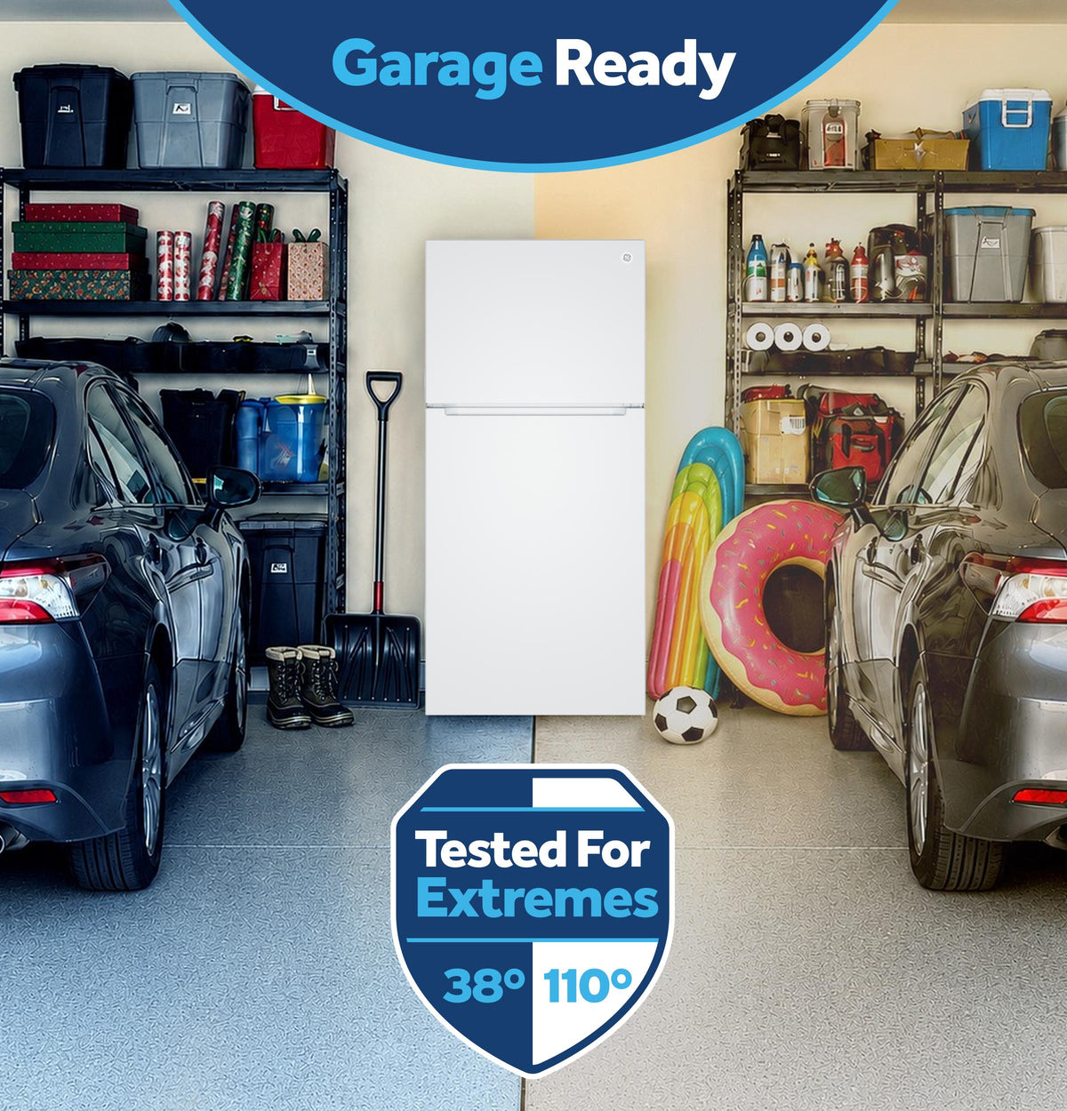 Ge Appliances GPS21KGZWW Ge® 21 Cu. Ft. Garage Ready Top-Freezer Refrigerator