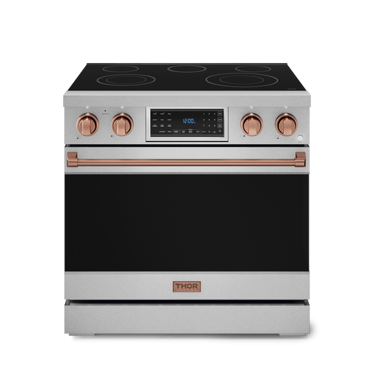 Thor Kitchen RSE36RSG 36 Inch Professional Electric Range With Tilt Panel Touch Control In Stainless Steel/Rose Gold Gordon Ramsay Series - Rse36-Rsg