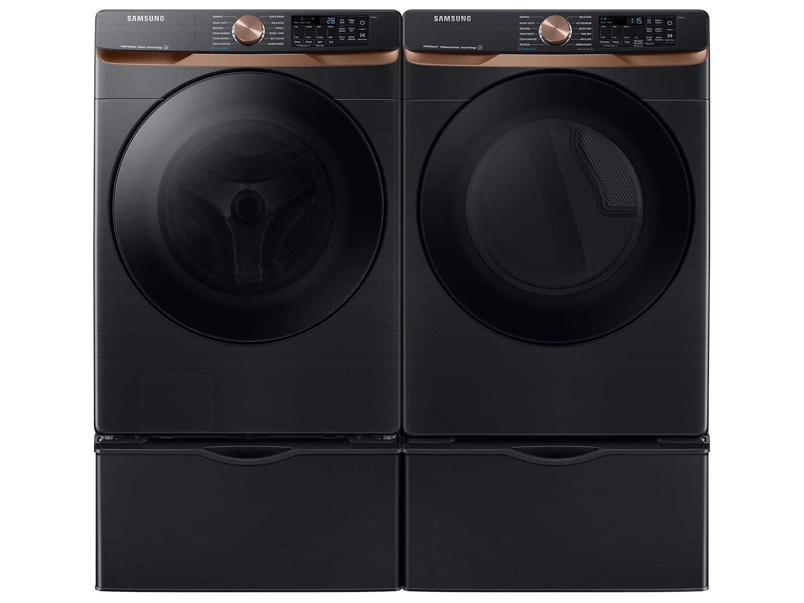Samsung F1679514478305 Extra Large Capacity Smart Front Load Washer And Gas Dryer Set With Super Speed Wash, Steam Sanitize+, And Sensor Dry In Brushed Black