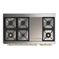 Ilve UM48FNR3AWG Ilve Um48Fnr3Awg Majestic Iii 48 Inch Dual Fuel Range With 8 Burners And Griddle, Dual Function Burner Up To 25,000 Btu (Natural Gas, Triple Glass Door, Antique White, Brass)
