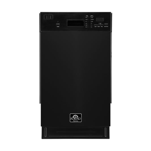 Forno FDWBI804118BLK Forno Polo 18-Inch Built-In Black Dishwasher, 8 Place Settings, Energy Star Certified, 52 Dba