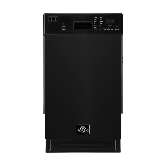 Forno FDWBI804118BLK Forno Polo 18-Inch Built-In Black Dishwasher, 8 Place Settings, Energy Star Certified, 52 Dba