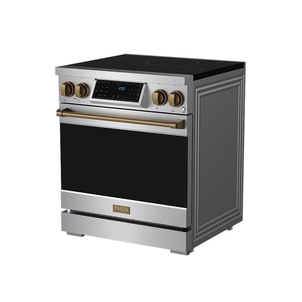 Thor Kitchen RSI30BRZ 30 Inch Professional Induction Range With Tilt Panel Touch Control In Stainless Steel And Bronze Gordon Ramsay Series