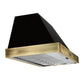 Forno FRHWM507848BLK Forno Vittorio 48-Inch Wall Mount Range Hood, Black With Antique Brass Trim, 424 Cfm Airflow, Dishwasher-Safe Baffle Filters, Remote Control, 3-Speed Fan, Bright Led Lighting.