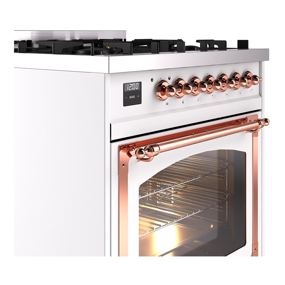 Ilve UN30NMPRAP Ilve Un30Nmprap Nostalgie Ii Noblesse 30" Dual Fuel Range (Natural Gas, Triple Glass Door, Ral, Copper)