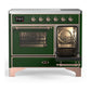 Ilve UMDIB40NR3EGP Ilve Umdib40Nr3Egp Majestic Iii 40 Inch Induction Range With 6 Elements, 3.82 Cu. Ft. Total Oven Capacity (Triple Glass Door, Emerald Green, Copper)
