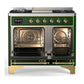 Ilve UMD40FNR3EGGLP Ilve Umd40Fnr3Egglp Majestic Iii 40 Inch Dual Fuel Range With 6 Burners And Griddle, Dual Function Burner Up To 25,000 Btu (Liquid Propane, Triple Glass Door, Emerald Green, Brass)