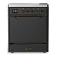 Ilve UMIB30QNR3MGB Ilve Umib30Qnr3Mgb Majestic Iii 30 Inch Induction Range With 4 Elements, 4 Cu. Ft. Oven Capacity (Solid Door, Graphite Matte, Burnished)