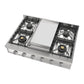 Ilve UHCP36FSSLP Ilve Uhcp36Fsslp Professional Plus Ii 36 Inch Built-In Gas Rangetop With Griddle, In Stainless Steel (Liquid Propane)