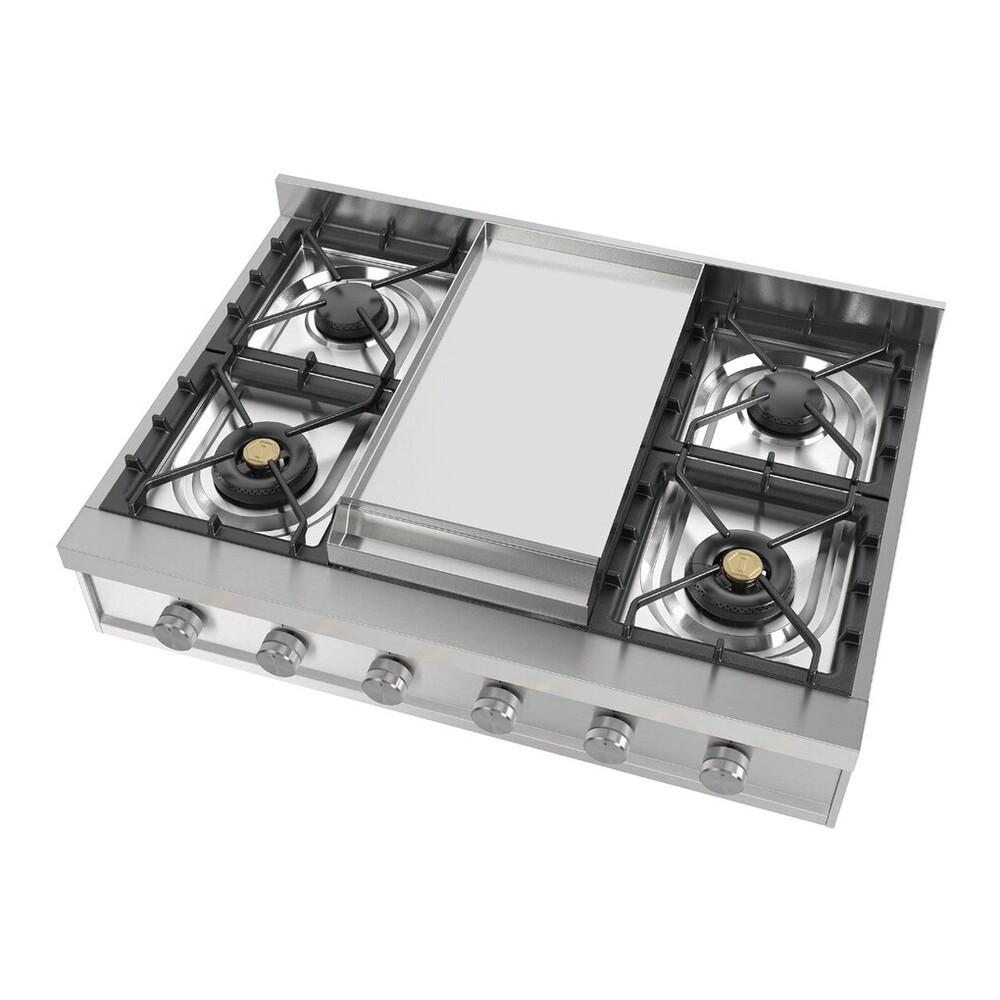 Ilve UHCP36FSSLP Ilve Uhcp36Fsslp Professional Plus Ii 36 Inch Built-In Gas Rangetop With Griddle, In Stainless Steel (Liquid Propane)