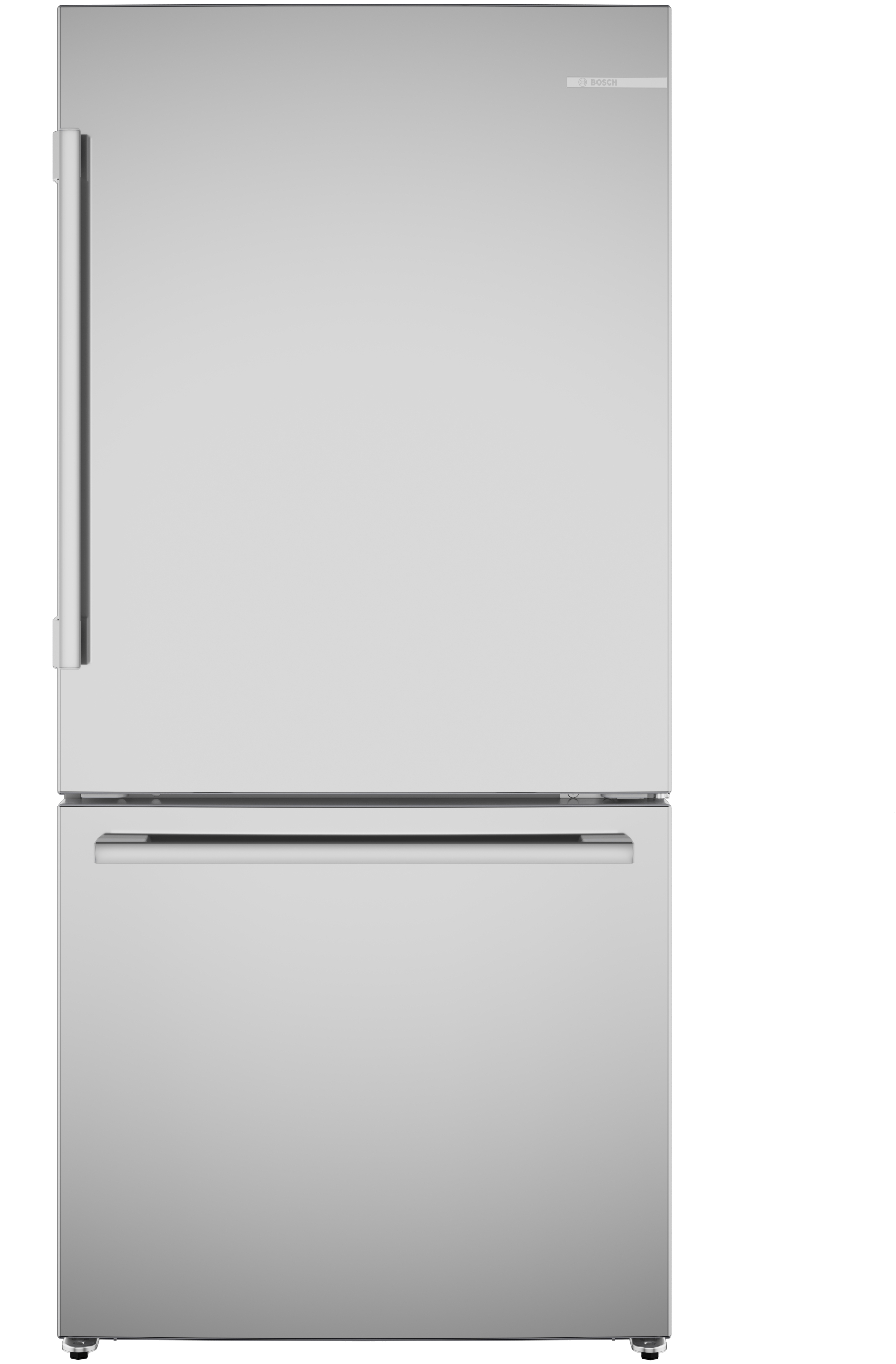 Bosch B33CM10SNS 100 Series, Free-Standing Fridge-Freezer With Freezer At Bottom, Brushed Steel (With Anti-Fingerprint), Total No Frost