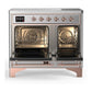 Ilve UMDIB40NR3SSP Ilve Umdib40Nr3Ssp Majestic Iii 40 Inch Induction Range With 6 Elements, 3.82 Cu. Ft. Total Oven Capacity (Triple Glass Door, Stainless Steel, Copper)