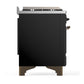 Ilve UMD40FNR3BKB Ilve Umd40Fnr3Bkb Majestic Iii 40 Inch Dual Fuel Range With 6 Burners And Griddle, Dual Function Burner Up To 25,000 Btu (Natural Gas, Triple Glass Door, Glossy Black, Burnished)