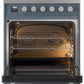 Ilve UPI304WMPBG Professional Plus Ii 30 Inch Electric Freestanding Range In Blue Grey With Trim