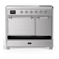 Ilve UMDIB40QNR3SSC Ilve Umdib40Qnr3Ssc Majestic Iii 40 Inch Induction Range With 6 Elements, 3.82 Cu. Ft. Total Oven Capacity (Solid Door, Stainless Steel, Chrome)