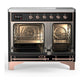 Ilve UMDIB40NR3BKP Ilve Umdib40Nr3Bkp Majestic Iii 40 Inch Induction Range With 6 Elements, 3.82 Cu. Ft. Total Oven Capacity (Triple Glass Door, Glossy Black, Copper)