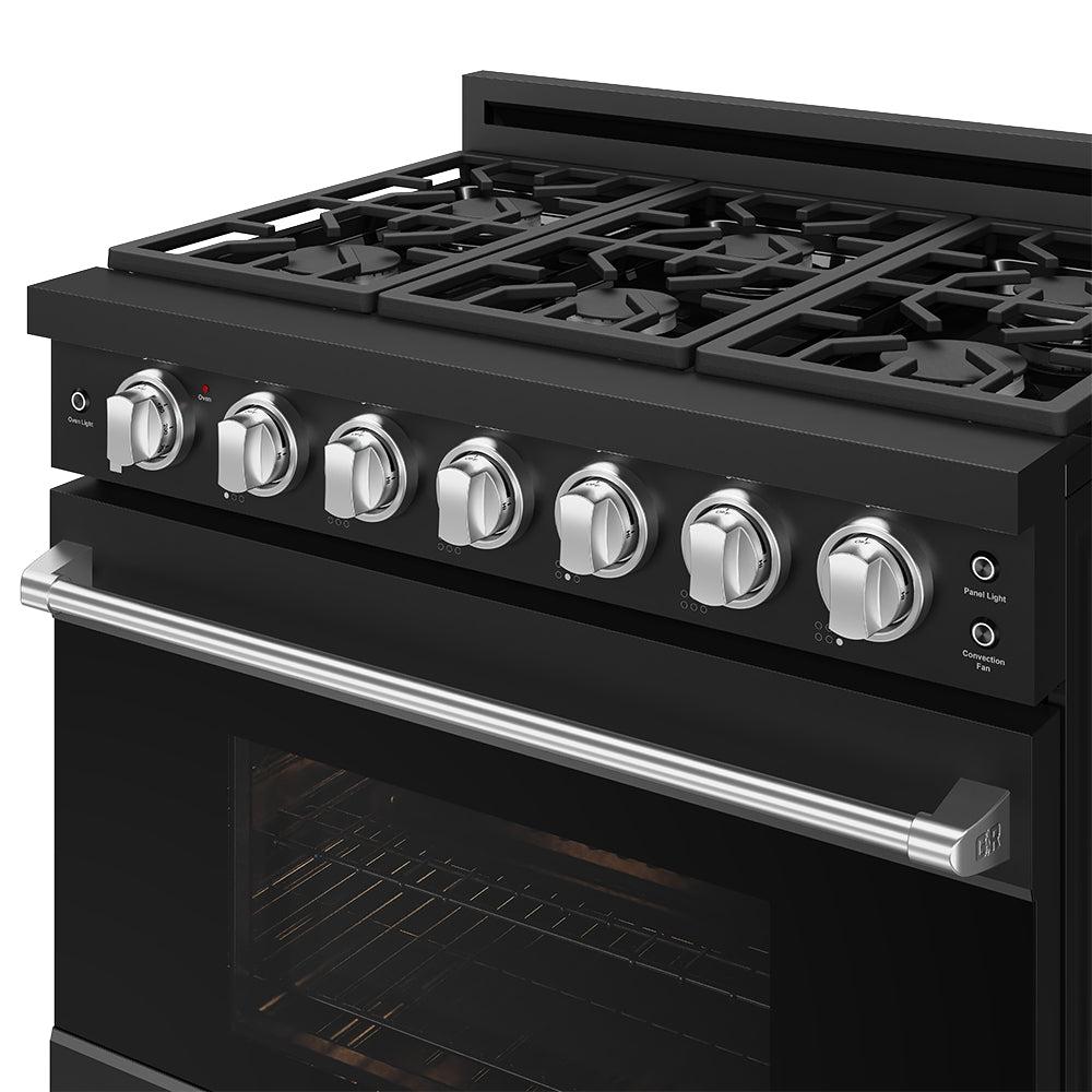 Thor Kitchen RSG36PBLPSS 36 Inch Professional Liquid Propane Range With Precision Knob In Black And Stainless Steel Gordon Ramsay Series
