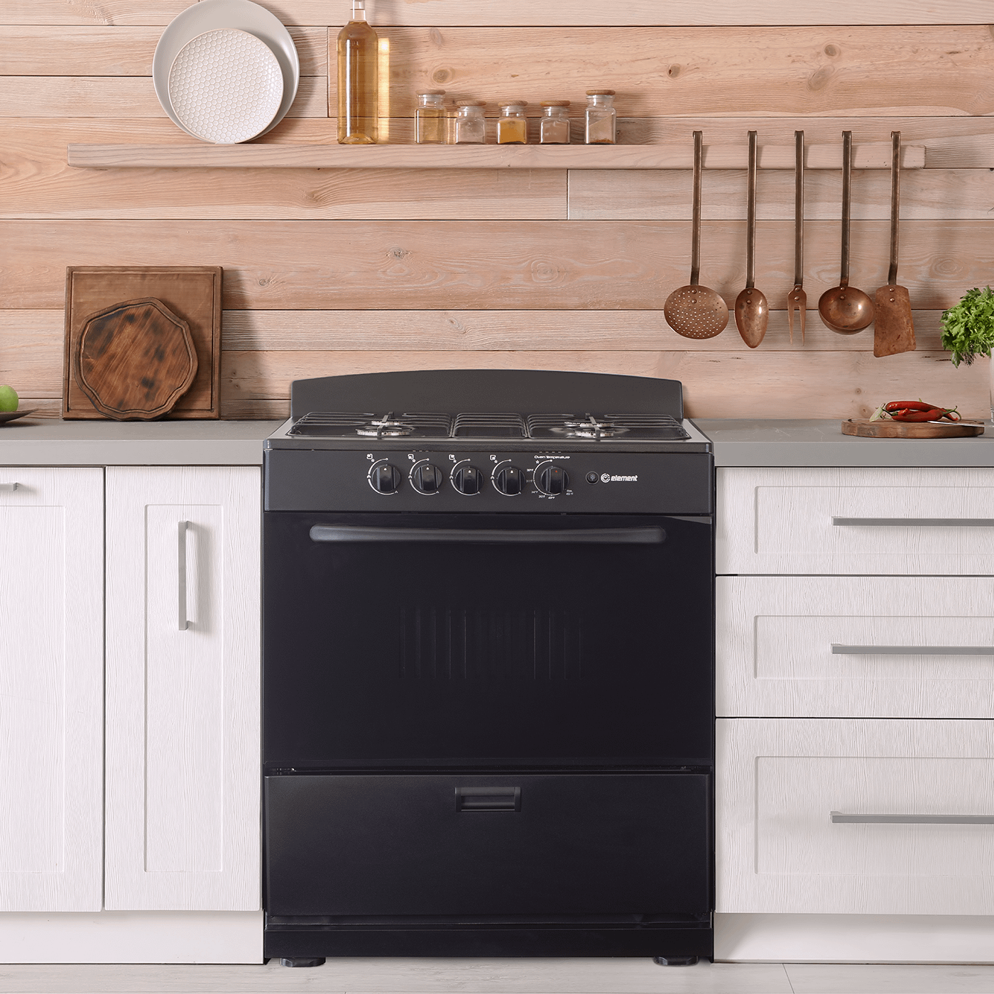 Element Appliance EEGR3A4MCCB Element Electronics 4.0 Cu. Ft. 30", 4-Burner Gas Range (Eegr3A4Mccb)