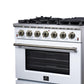 Forno FFSGS623936WHT Forno Massimo 36-Inch White Freestanding Gas Range, 6 Sealed Burners, Convection Oven, Energy Efficient