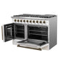 Forno FFSGS644448WHT Forno Galiano 48-Inch Freestanding French Door Gas Range, White & Antique Brass