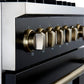Forno FFSGS627430BLK Giovanni 30-Inch Gas Range Black & Antique Brass Design, 5 Burners 67,000 Btu, 4.32 Cu.Ft. Convection Oven