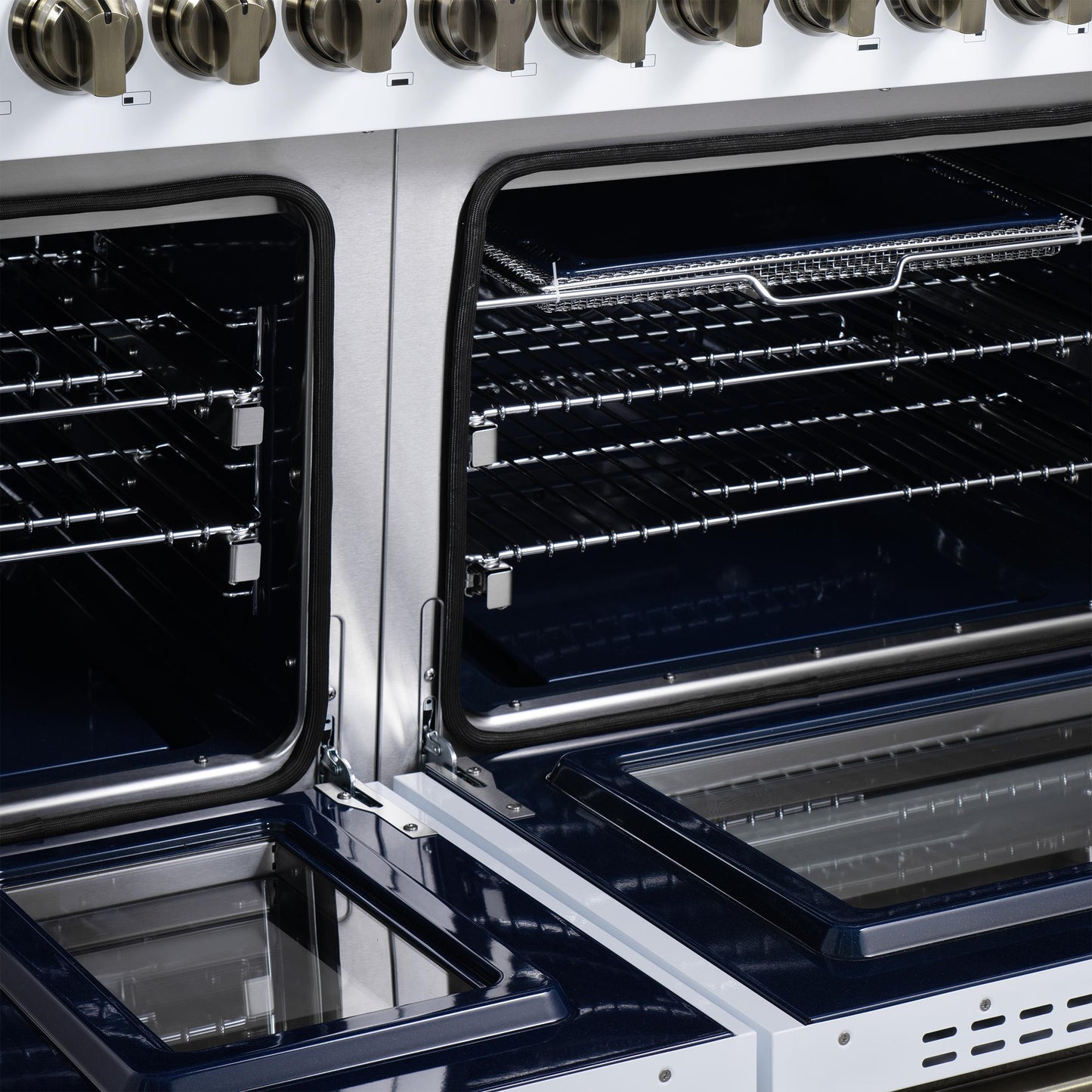 Forno FFSGS623948WHT Forno Massimo 48-Inch White Freestanding Gas Range, 8 Burners, True Convection Oven
