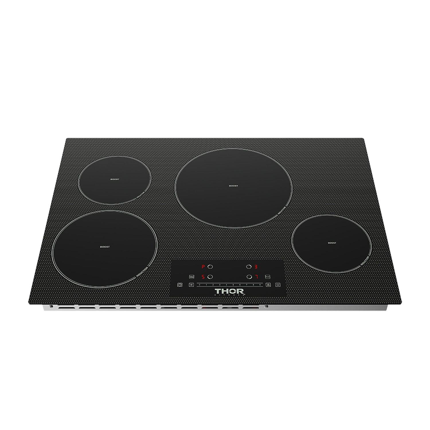 Thor Kitchen PIH30 30 Inch 4-Element Induction Cooktop In Black With Touch Controls