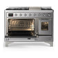 Ilve UM48FNR3SSCLP Ilve Um48Fnr3Ssclp Majestic Iii 48 Inch Dual Fuel Range With 8 Burners And Griddle, Dual Function Burner Up To 25,000 Btu (Liquid Propane, Triple Glass Door, Stainless Steel, Chrome)