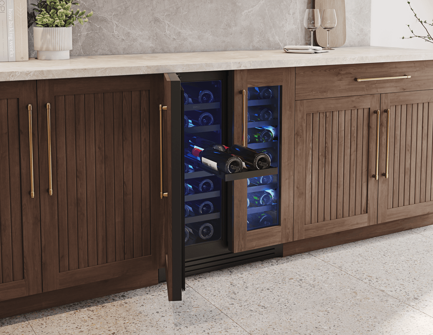 Zephyr PRW24C32CPG Presrv Wine Cooler, 24In Uc, Panel Ready, French Door
