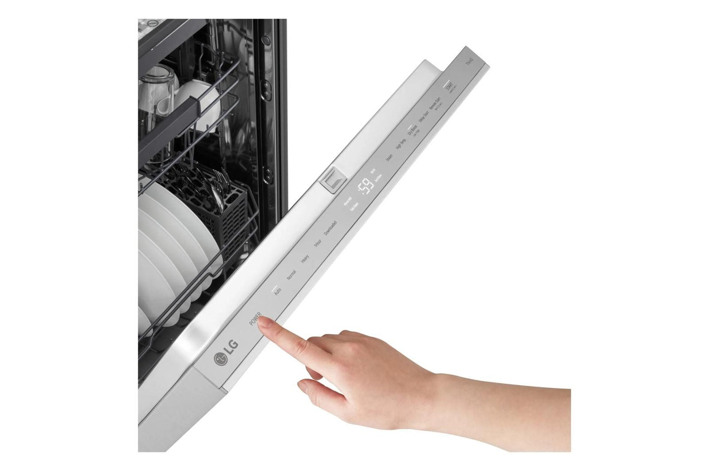 Lg LDNPM545S Smart Flushfit™ Top Control Dishwasher With 1-Hour Wash & Dry, Quadwash® Pro, And Dynamic Heat Dry™ W/Autovent Dry™