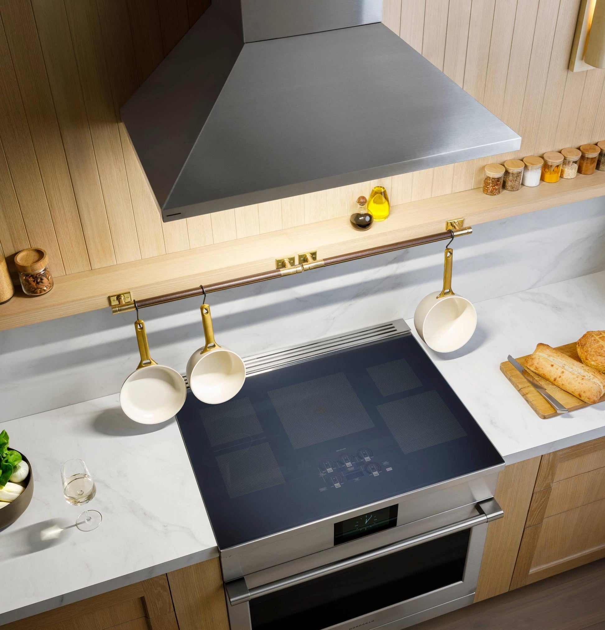 Monogram ZVIS481SRSS Monogram 48" Island Pyramid Chimney Vent Hood With Air Quality Sensors BLOWER SOLD SEPARATELY