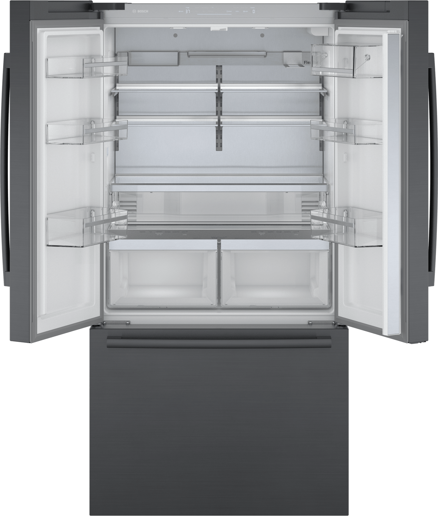 Bosch B36CT84SNB 800 Series, French Door Bottom Freezer, Multi Door, 36'', Black Inox-Antifingerprint