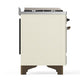 Ilve UM48FNR3AWBLP Ilve Um48Fnr3Awblp Majestic Iii 48 Inch Dual Fuel Range With 8 Burners And Griddle, Dual Function Burner Up To 25,000 Btu (Liquid Propane, Triple Glass Door, Antique White, Burnished)