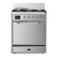 Ilve UM30QNR3SSCLP Ilve Um30Qnr3Ssclp Majestic Iii 30 Inch Dual Fuel Range With 5 Black Brass Burners, Dual Function Burner Up To 25,000 Btu (Liquid Propane, Solid Door, Stainless Steel, Chrome)