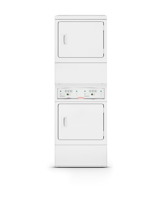 Speed Queen LSEE5AGS173TW01 Commercial Electric, Non-Vended Stacked Dryers With Electronic Control