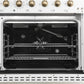 Forno FFSGS621948WHT Forno Antico 48-Inch Freestanding Gas Range, White, Antique Brass Design, 8 Burners, Griddle, Double Ovens, Energy Efficient