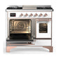Ilve UMD40FNR3WHP Ilve Umd40Fnr3Whp Majestic Iii 40 Inch Dual Fuel Range With 6 Burners And Griddle, Dual Function Burner Up To 25,000 Btu (Natural Gas, Triple Glass Door, White, Copper)